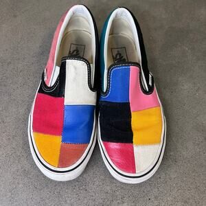 Vans Patchwork multi color leather fashion sneaker unisex shoes 5 men 6.5 women